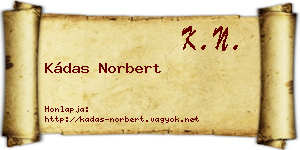 Kádas Norbert névjegykártya