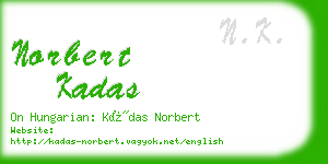 norbert kadas business card